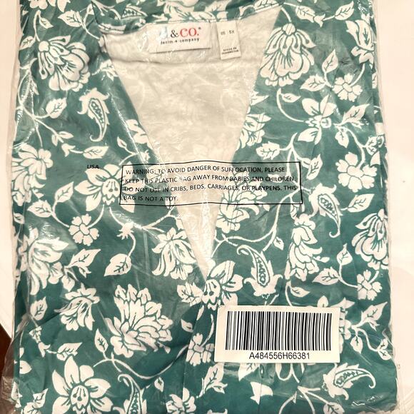 NEW Denim & Co. QVC Printed Jersey Tie Front Shrug w Tank Top Sz 5X Kelly Green - Picture 3 of 3